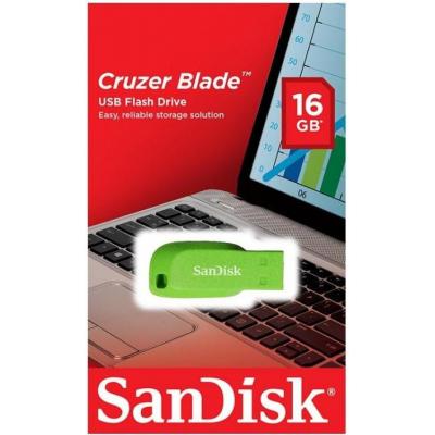 USB флеш накопичувач SanDisk 16GB Cruzer Blade Green USB 2.0 (SDCZ50C-016G-B35GE) - зображення 2