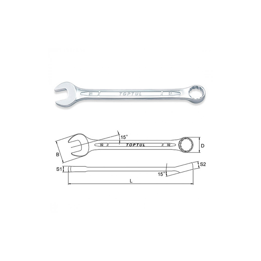 Ключ Toptul комбінований 34мм (AAEB3434) - зображення 2