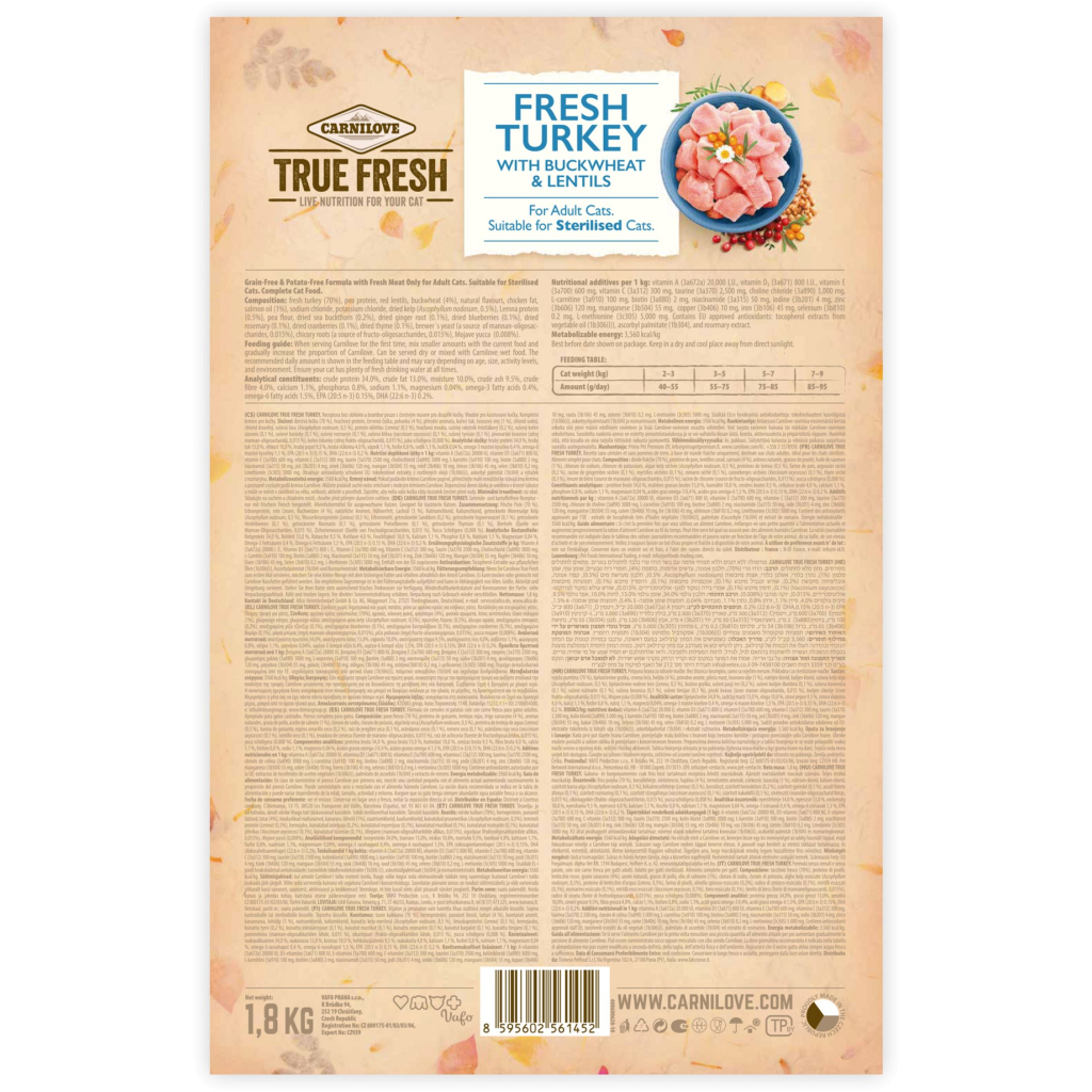 Сухий корм для кішок Carnilove True Fresh Cat Turkey 1.8 кг (8595602561452) - зображення 2