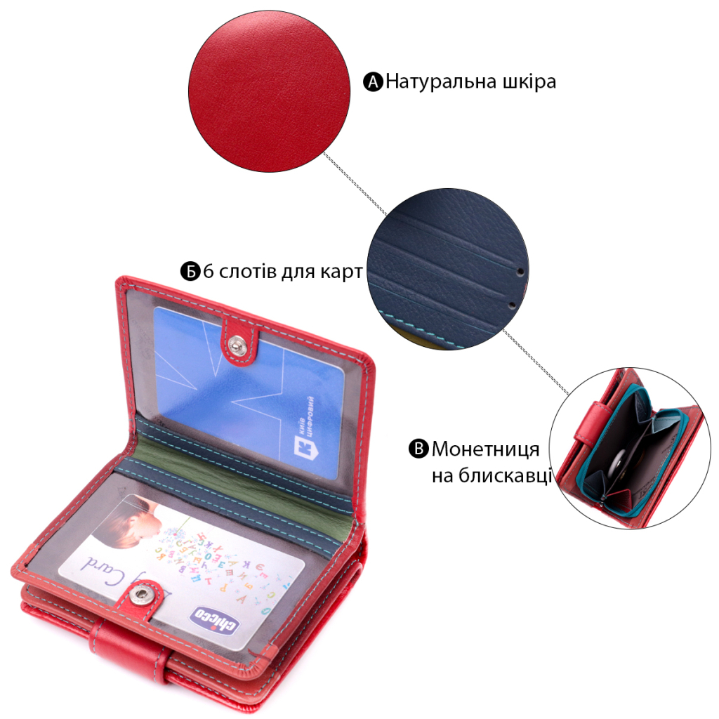 Гаманець ST Leather З натуральної шкіри Червоний (19437) - зображення 4