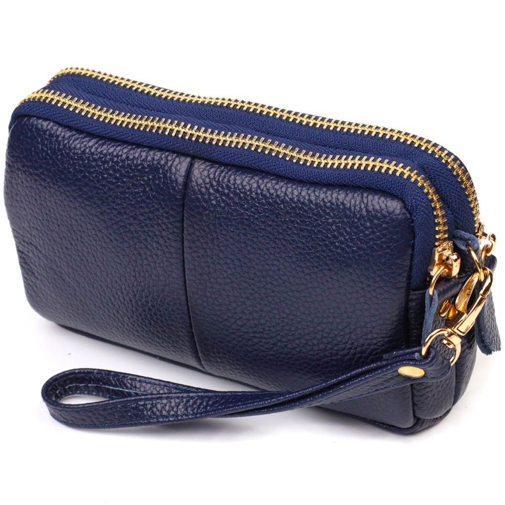 Сумка Vintage На два відділення з натуральної шкіри Синя (22089) - зображення 2