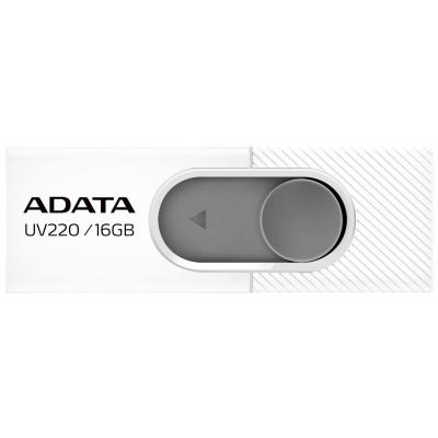 USB флеш накопичувач ADATA 16GB UV220 White/Gray USB 2.0 (AUV220-16G-RWHGY) - зображення 1