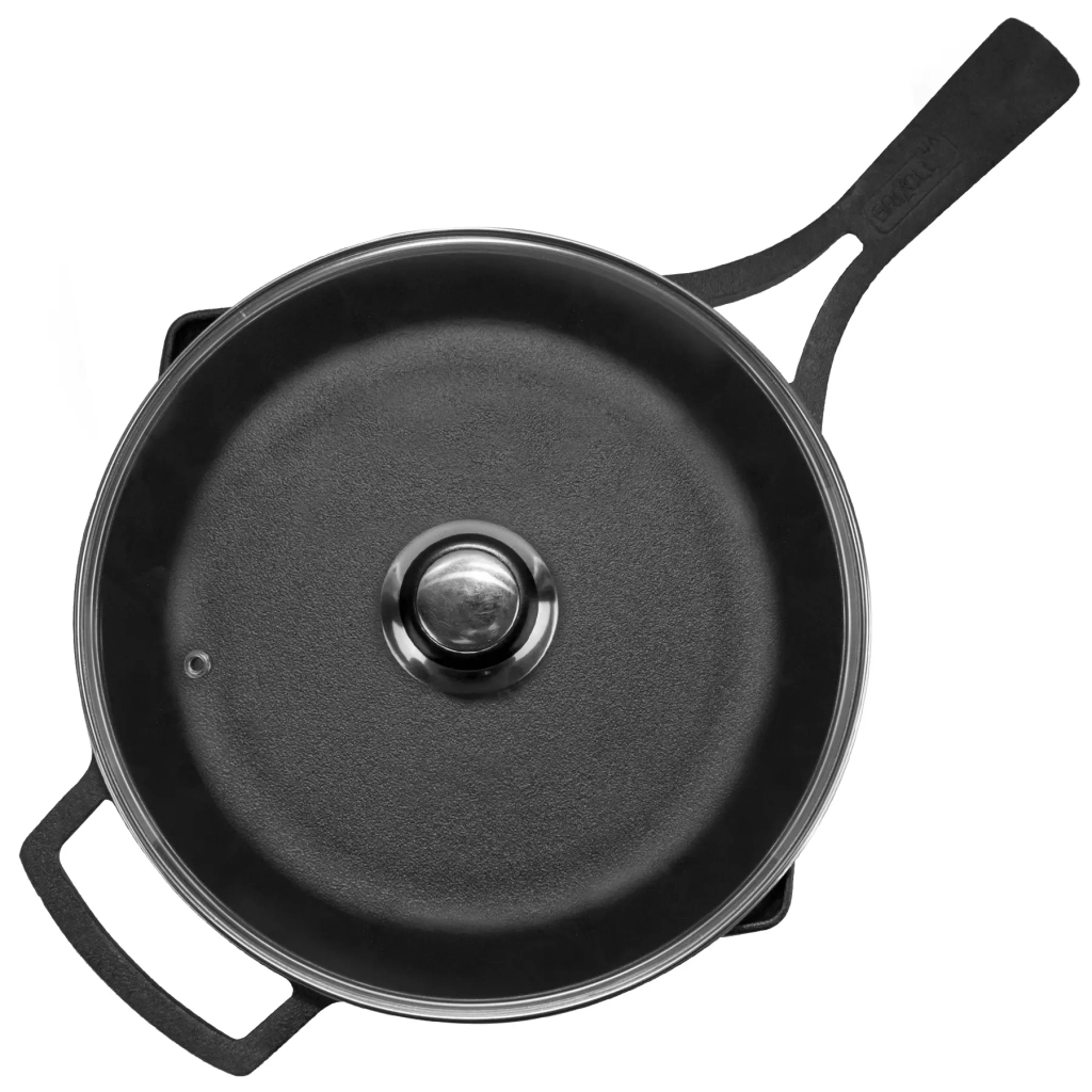 Сковорода Brizoll Monolith чавунна з литою ручкою та скляною кришкою 260х60 мм (M2660P-6) - зображення 4