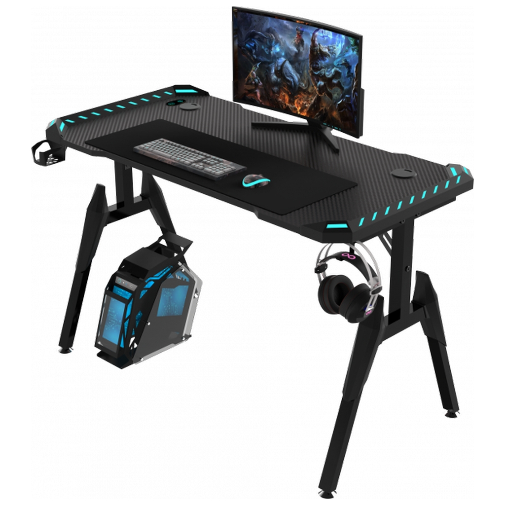 Комп'ютерний стіл GT Racer GT Racer T-1444 (140x60x73) Black (T-1444 (140x60x73) Black) - зображення 7