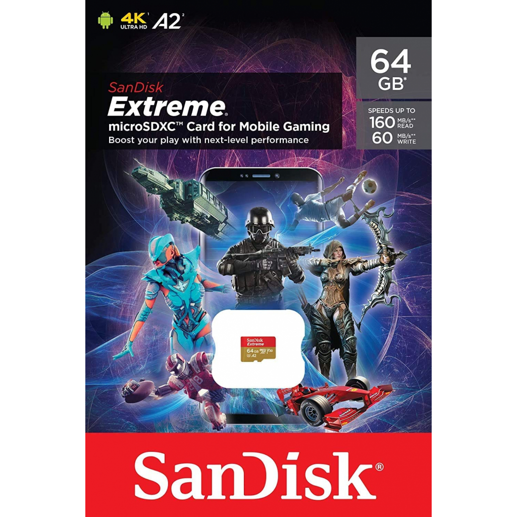 Карта пам'яті SanDisk 64GB microSDHC class 10 UHS-I A2 V30 Extreme (SDSQXA2-064G-GN6GN) - зображення 3