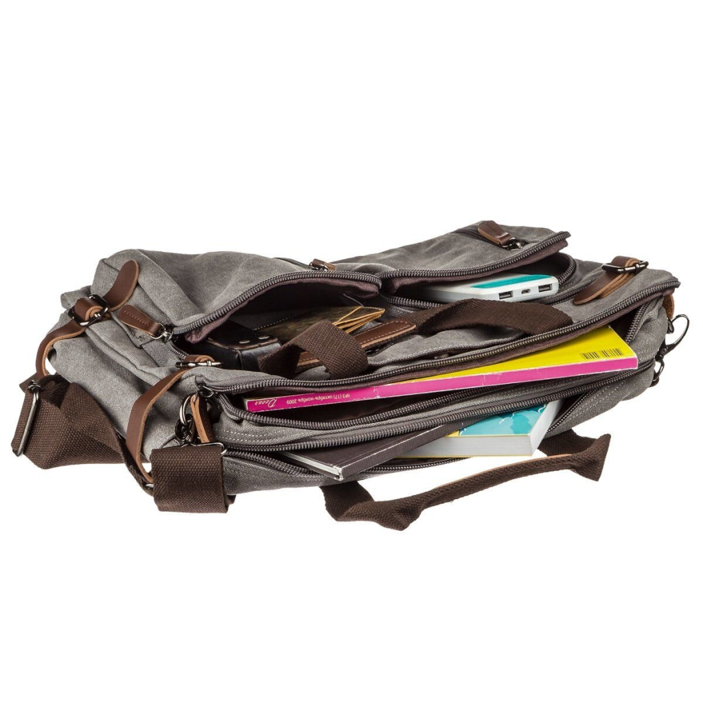 Сумка Vintage Трансформер текстильна велика Сіра (20151) - зображення 2