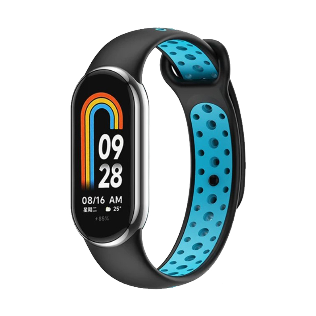 Ремінець до фітнес браслета BeCover Vents Style для Xiaomi Mi Smart Band 10 Black-Blue (713627) - зображення 2