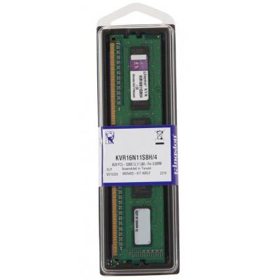 Модуль пам'яті для комп'ютера DDR3 4GB 1600 MHz Kingston (KVR16N11S8H/4) - зображення 3