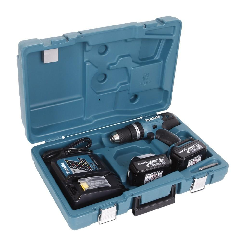 Шуруповерт Makita LXT, 1,5Аг х 2шт, DC18SD, кейс, 42 / 27Нм (DHP453SYE) - зображення 5