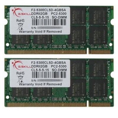 Модуль пам'яті для ноутбука SoDIMM DDR2 4GB(2x2GB) 667 MHz G.Skill (F2-5300CL5D-4GBSA) - зображення 1