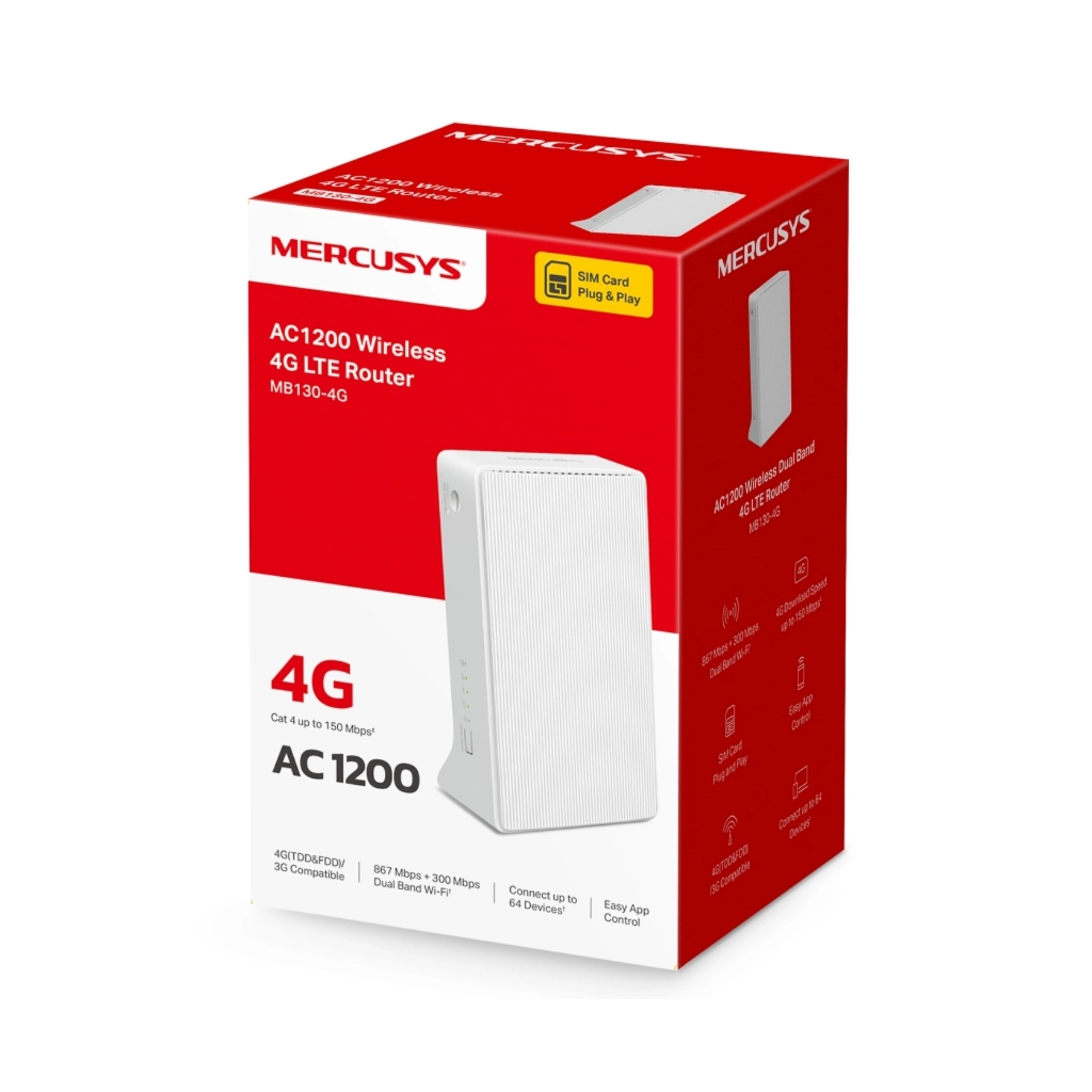 Маршрутизатор Mercusys MB130-4G - зображення 3