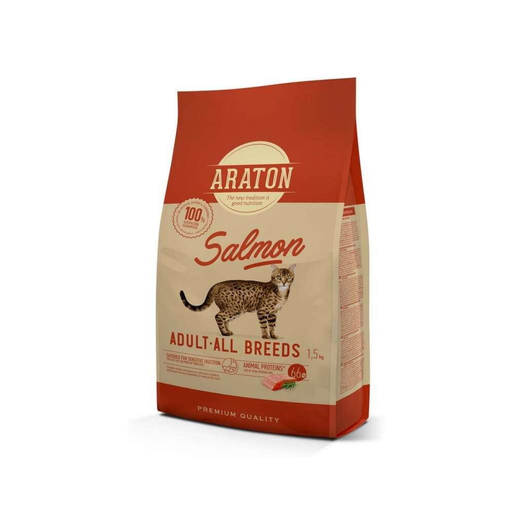 Сухий корм для кішок ARATON Salmon Adult All Breeds 1.5 кг (ART45646) - зображення 1