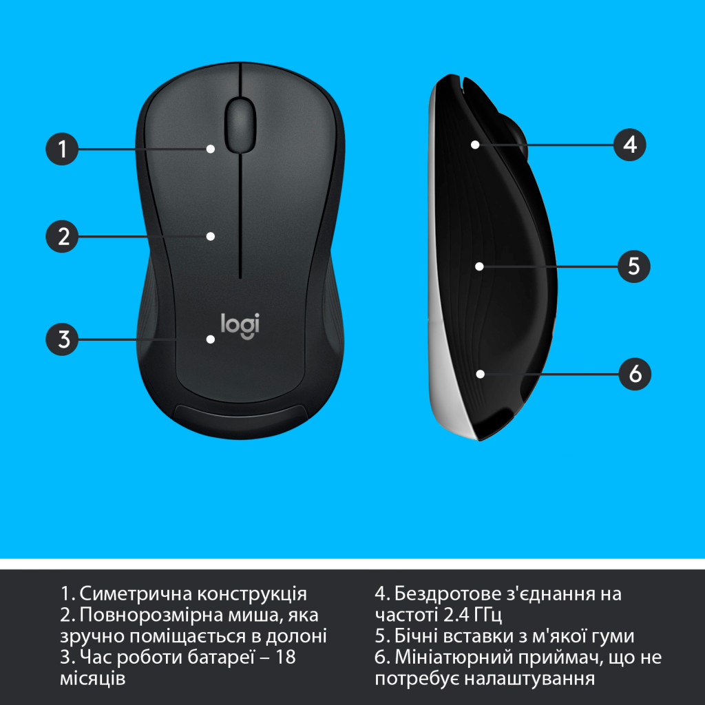 Комплект Logitech MK540 Advanced Wireless UA Black (920-008685) - зображення 8