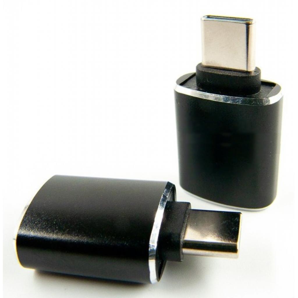 Перехідник OTG USB 2.0 AF to USB-C black Dengos (ADP-018) - зображення 1