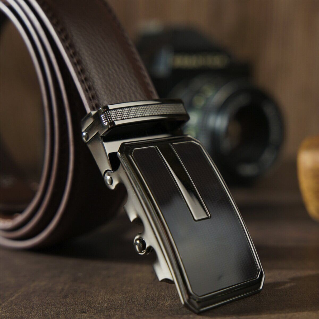 Ремінь Vintage Чоловічий тонкий з пряжкою автомат Коричневий (20308) - зображення 8