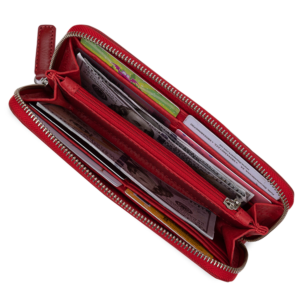 Гаманець Grande Pelle Шкіряний на блискавці Червоний (11563) - зображення 3