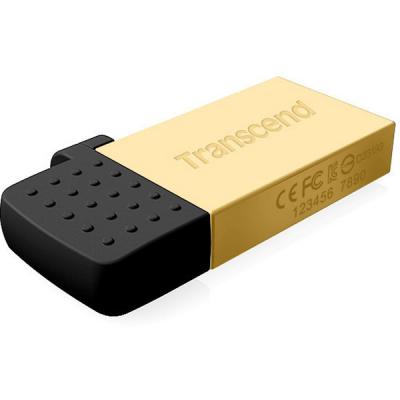 USB флеш накопичувач Transcend 32GB On-The-Go Gold USB 2.0 (TS32GJF380G) - зображення 2