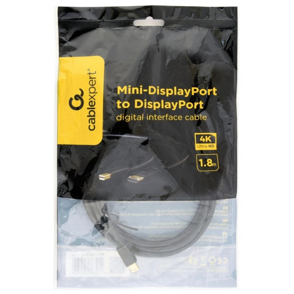 Кабель мультимедійний miniDisplayPort to DisplayPort 1.8m Cablexpert (CCP-mDP2-6) - зображення 4