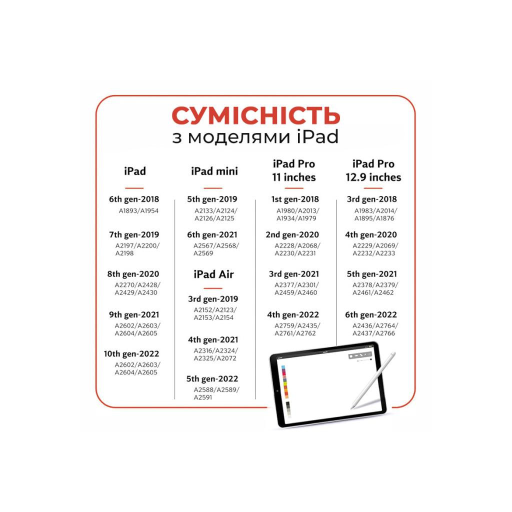 Стилус AirOn AirSens with charging case white for iPad (6126755813229) - изображение 9