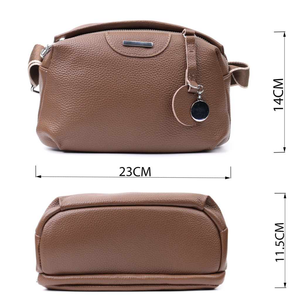 Сумка Vintage З двома відділеннями з натуральної шкіри Коричнева (22596) - зображення 3