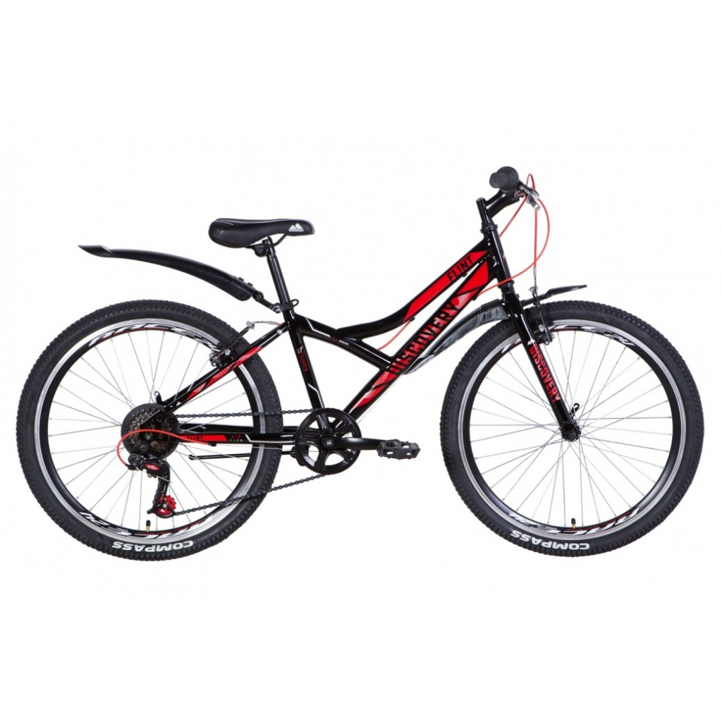 Велосипед Discovery 24" FLINT Vbr рама-13" 2021 Black/Red (OPS-DIS-24-225) - зображення 1