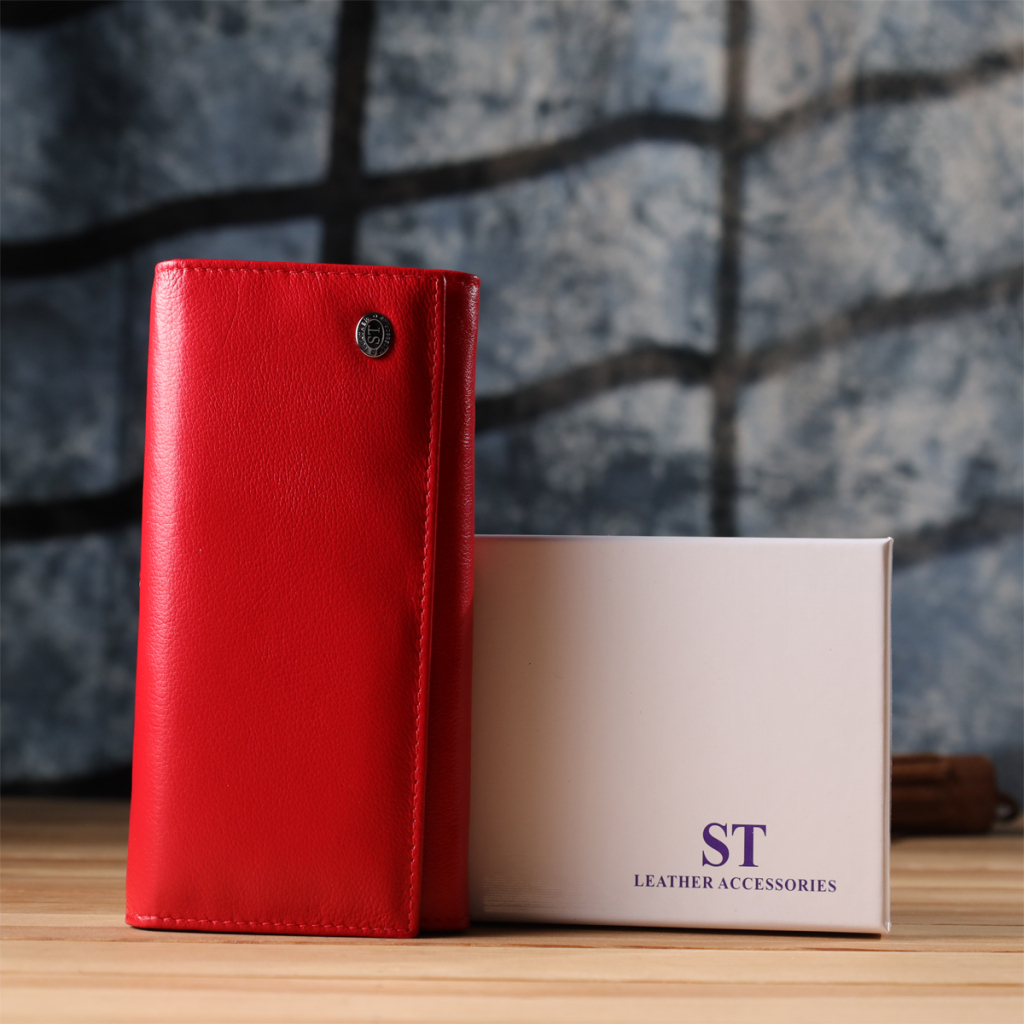 Гаманець ST Leather З натуральної шкіри Червоний (23105) - зображення 11