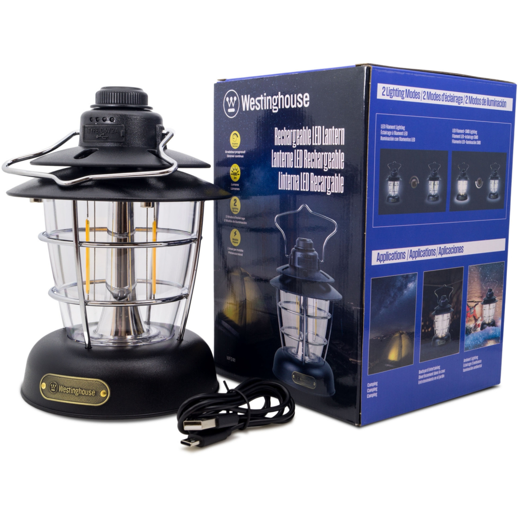 Ліхтар Westinghouse RETRO 6W LED Filament WF241 Type-C з функцією Power Bank Чорний (WF241-CB(Black)) - зображення 7