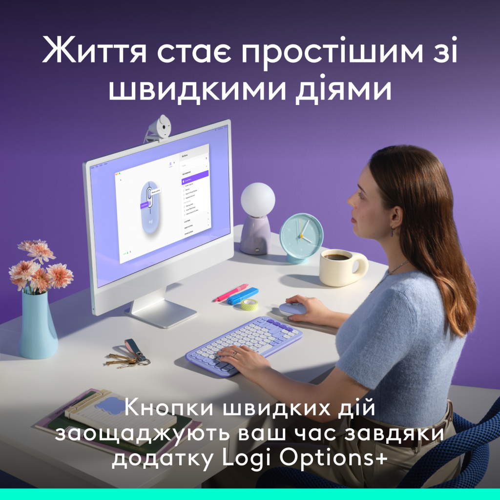 Мишка Logitech POP Mouse With Emoji Bluetooth Lilac (910-007414) - зображення 4