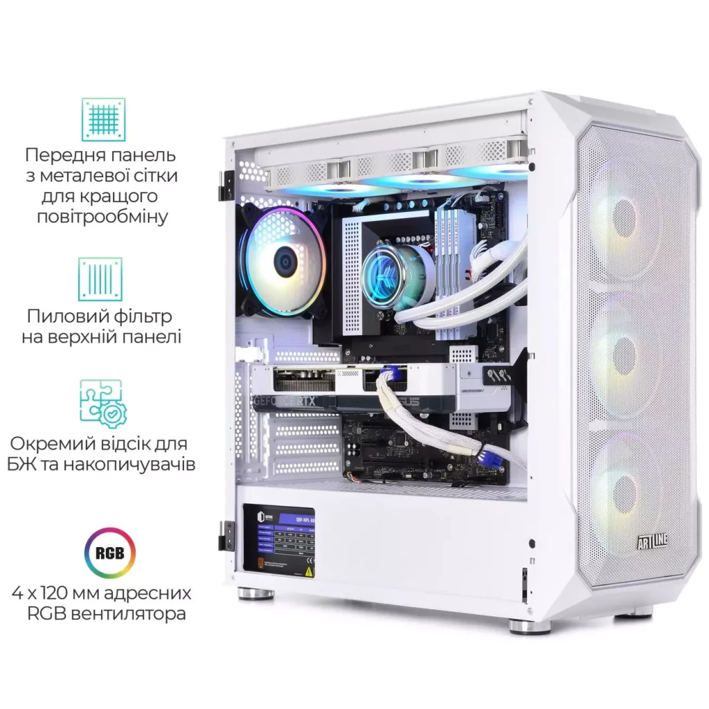 Комп'ютер Artline Gaming X97WHITE (X97WHITEv11) - зображення 3