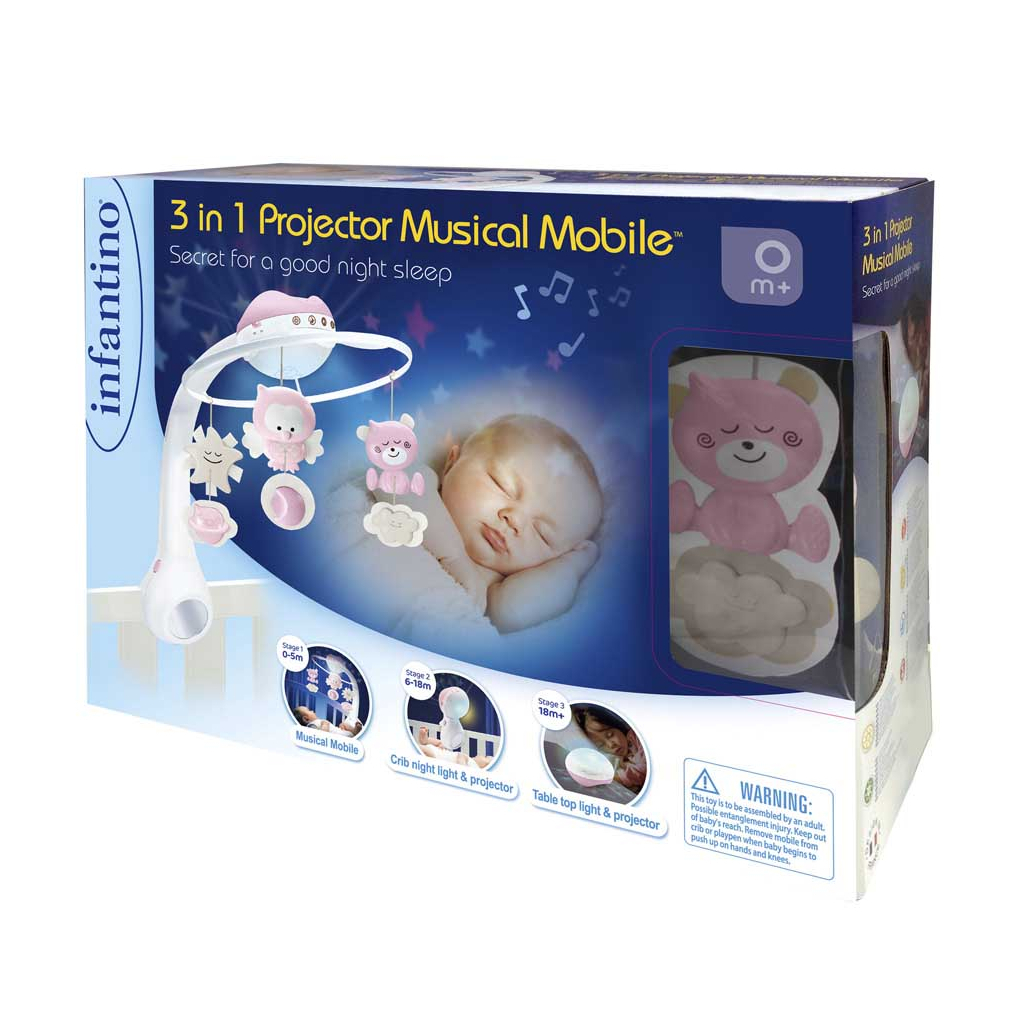 Мобіле Infantino 3 в 1 з проєктором Рожевий (004914I) - изображение 5