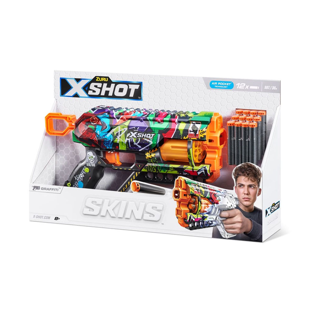 Іграшкова зброя Zuru X-Shot Швидкострільний бластер Skins Griefer Graffiti (12 патронів) (36561G) - зображення 10