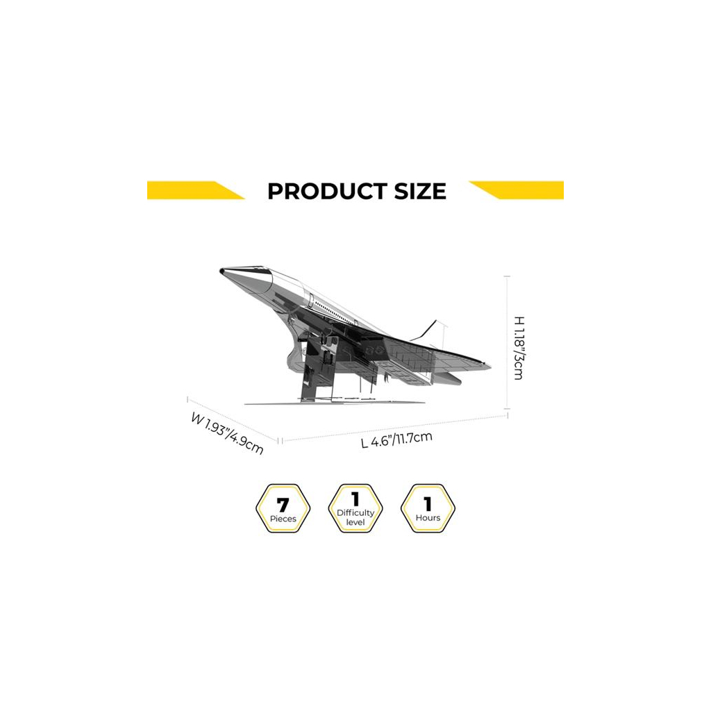 Конструктор Metal Time Колекцiйна модель Supersonic Legend Concorde Airplane Літак Конкорд (MT078) - зображення 2