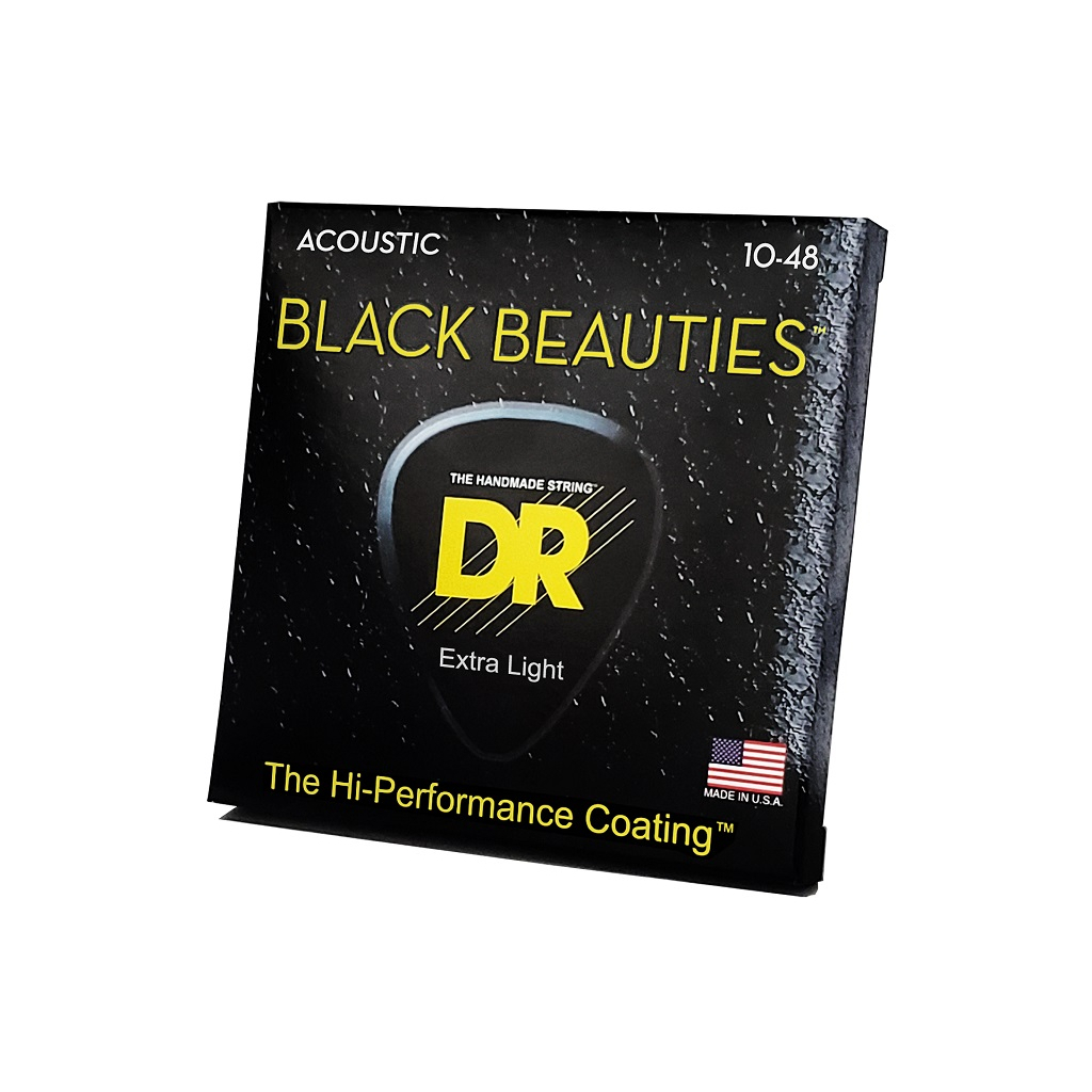 Струни для гітари DR Strings Black Beauties Acoustic - Extra Light (10-48) (BKA-10) - зображення 2