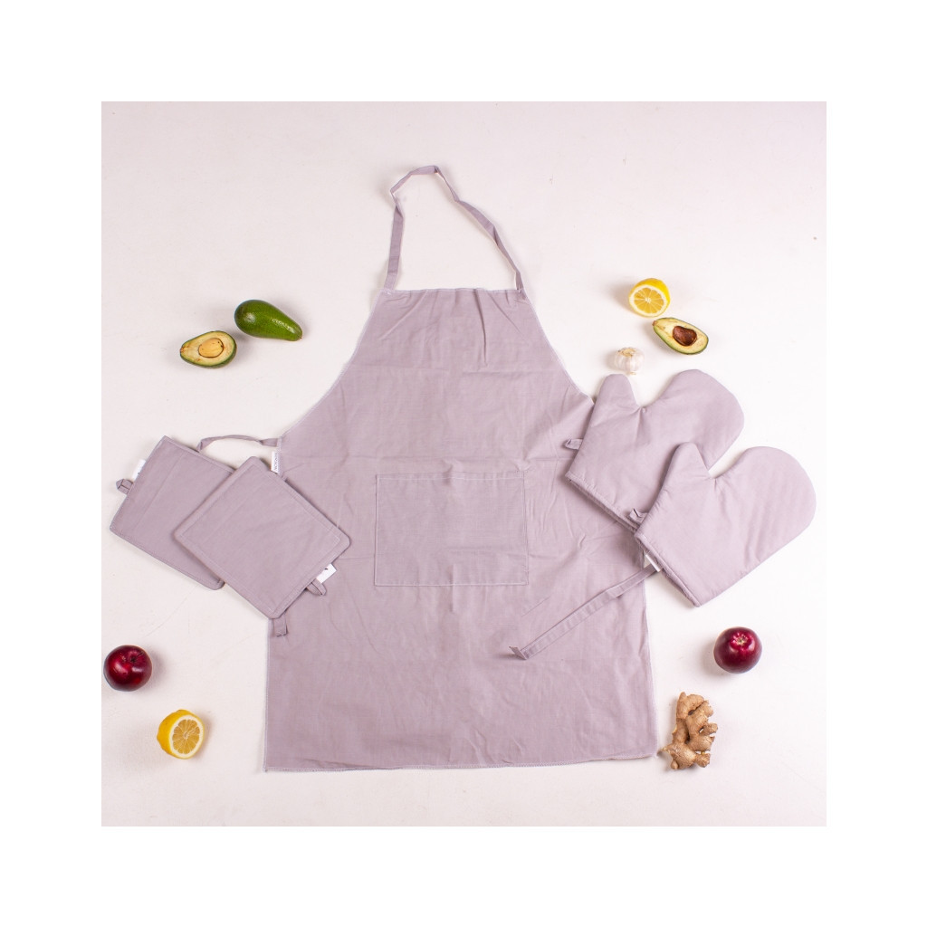 Фартух MirSon Набір 16-5703 Light Gray бязь дві прихватки + дві рукавички-прихватки + фартух (2200006752592) - picture 2