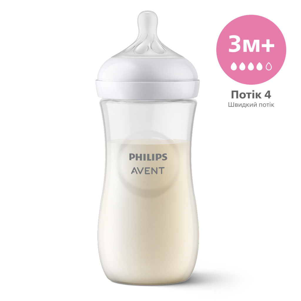 Пляшечка для годування Philips AVENT Natural Природний потік 330 мл (SCY906/01) - зображення 1