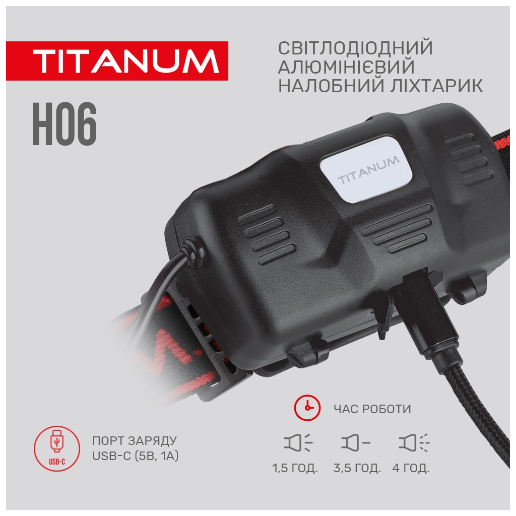 Ліхтар TITANUM 800Lm 6500K (TLF-H06) - зображення 5