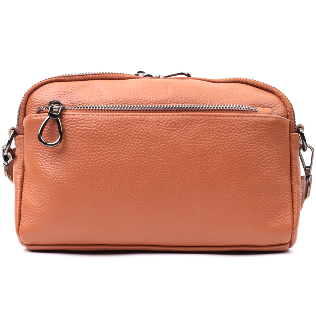 Сумка Vintage Містка Жіноча з кишенями з натуральної шкіри Коричнева (22601) - зображення 6