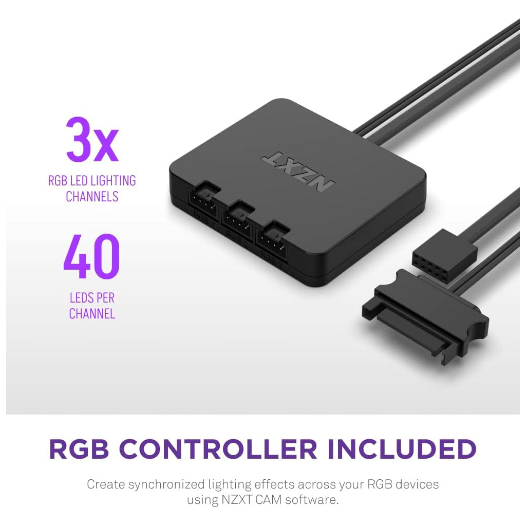 Кулер до корпусу NZXT F120RGB Duo-120mm Dual-sideRGB Fan-Tripl (RF-D12TF-W1) - зображення 7