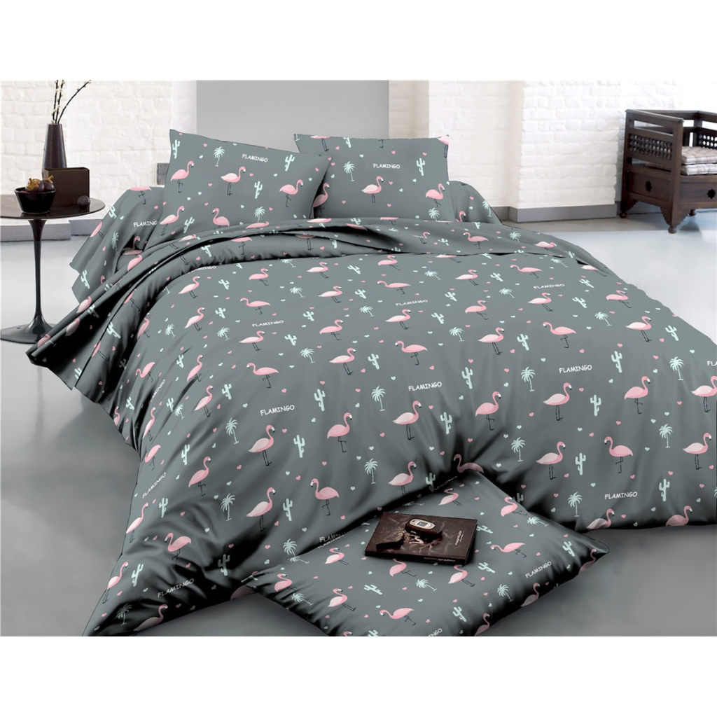 Постільна білизна MirSon Сатин 22-1289 Flamingo Сімейна 160x220 (2200003603675) - зображення 1