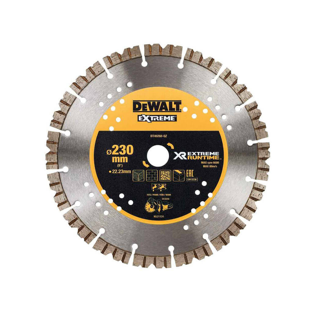 Круг відрізний DeWALT алмазний граніт/цегла/піноблок, 230х2.6х22.23 мм (DT40260) - зображення 1