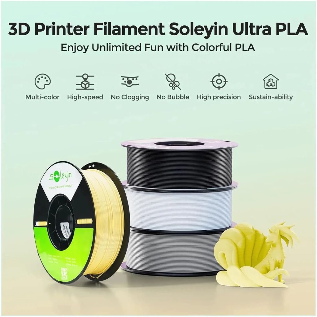 Пластик для 3D-принтера Creality Soleyin 1кг, 1.75мм, white (3301010505) - зображення 2
