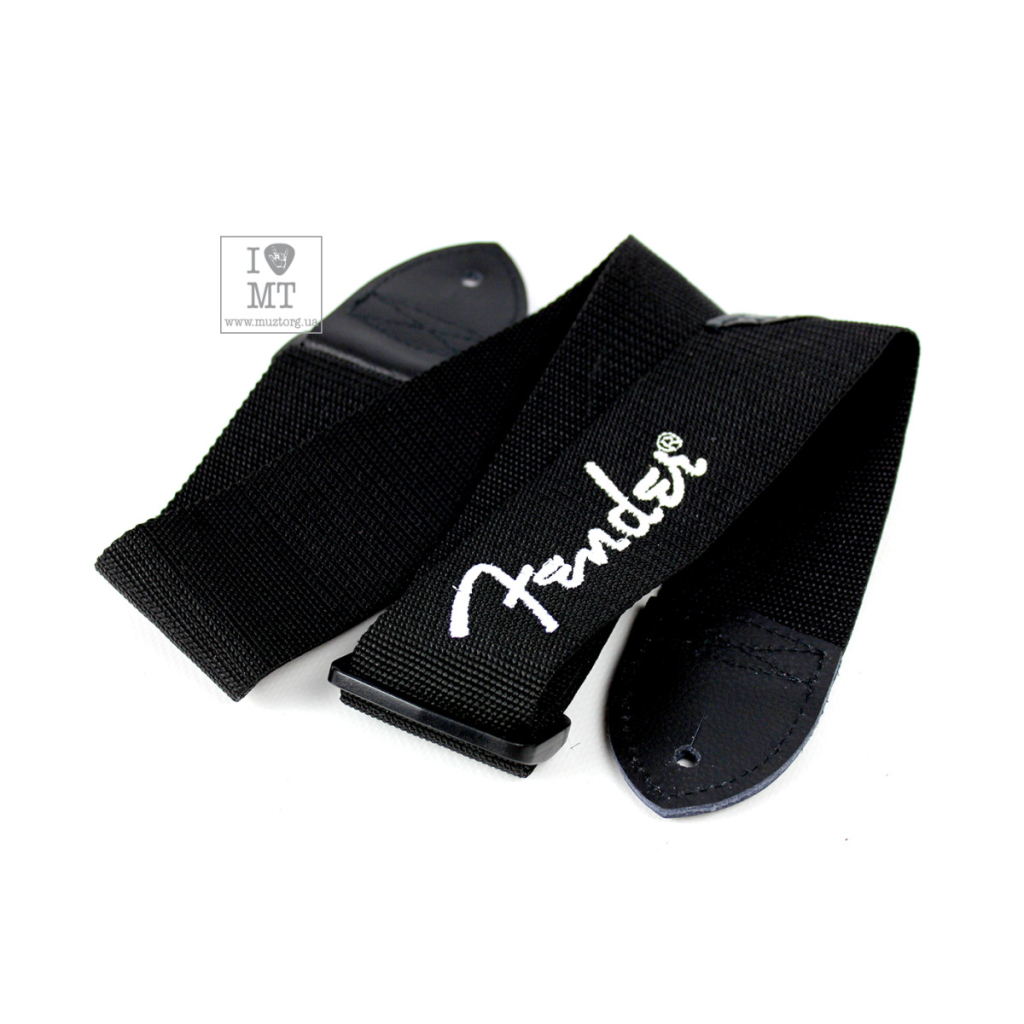 Ремінь для гітари Fender Strap 2" Black White Logo (53884) - зображення 2