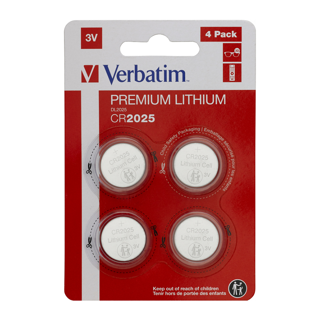 Батарейка Verbatim CR 2025 Lithium 3V * 4 (49532) - зображення 1