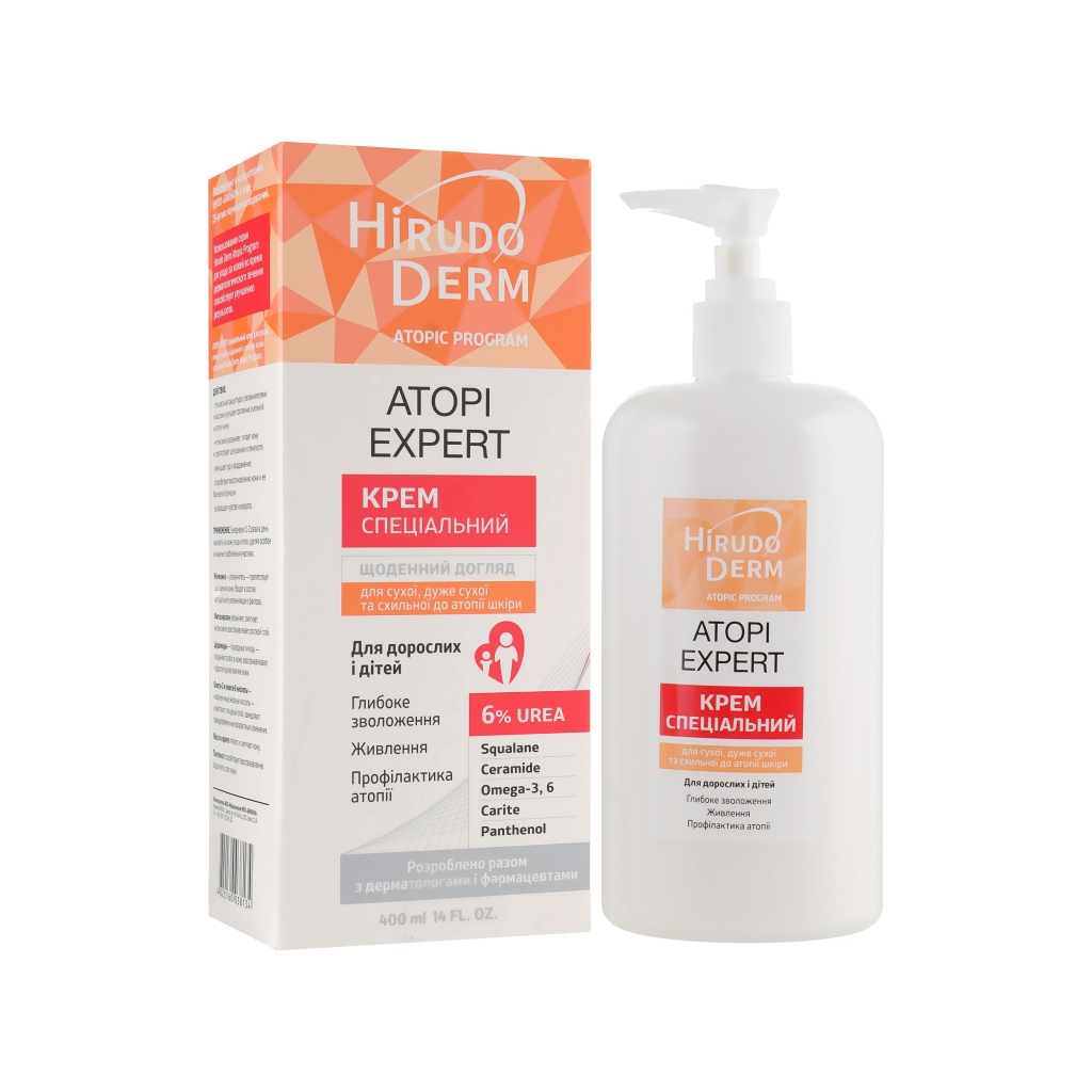 Крем для тіла Біокон Hirudo Derm Atopic Program Аtopi Expert 400 мл (4820160038134) - зображення 1