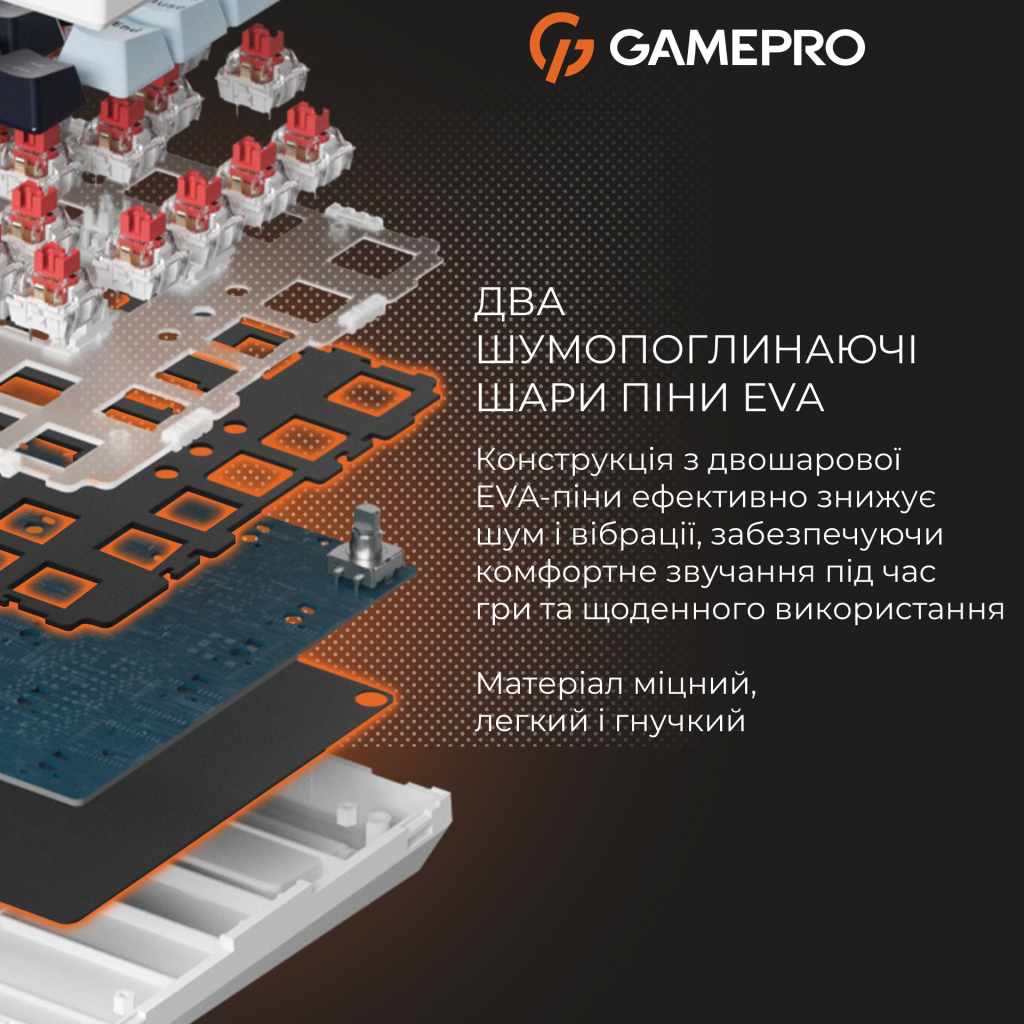 Клавіатура GamePro Genesis Warden MK160BL Outemu Swithes USB White (MK160BL) - зображення 8