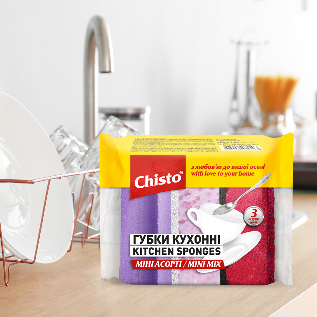 Губки кухонні Chisto Міні Асорті 3 шт. (4823098415114) - зображення 3