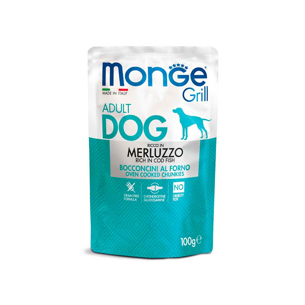 Вологий корм для собак Monge Dog Grill з тріскою 100 г (8009470013130) - зображення 1
