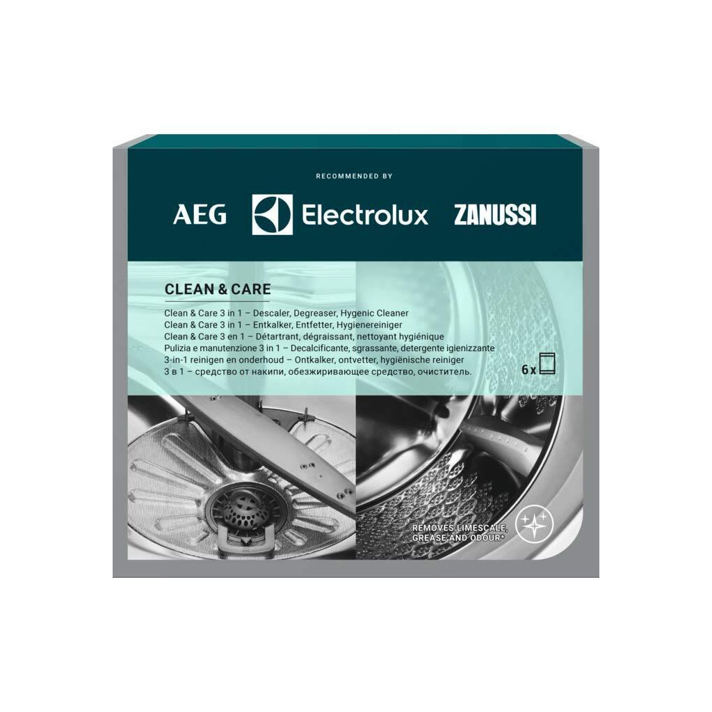 Очищувач для пральних машин Electrolux Clean & Care 3 в 1 Набір для чищення пральних та посудомийних машин (M2GCP600) - зображення 1