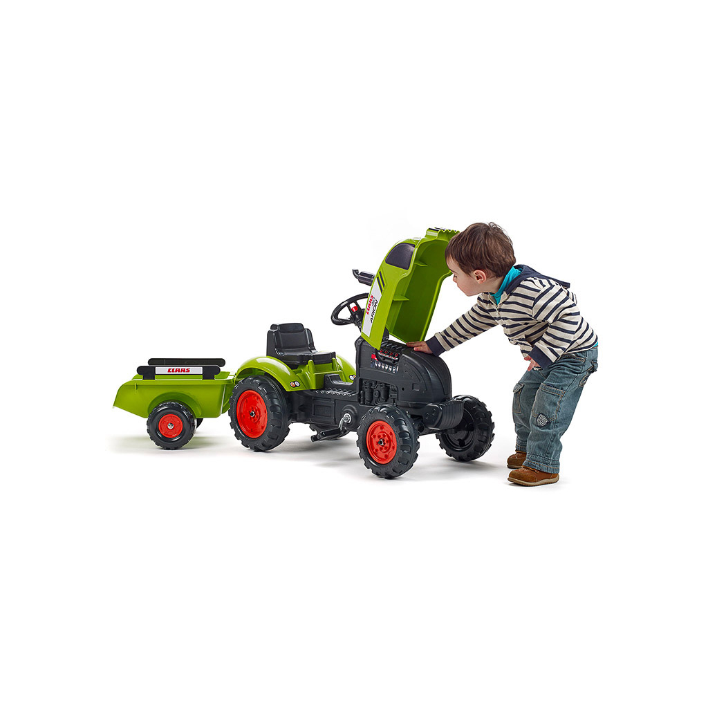 Веломобіль Falk Claas Arion трактор на педалях з причепом Зелений (2041C) - изображение 6