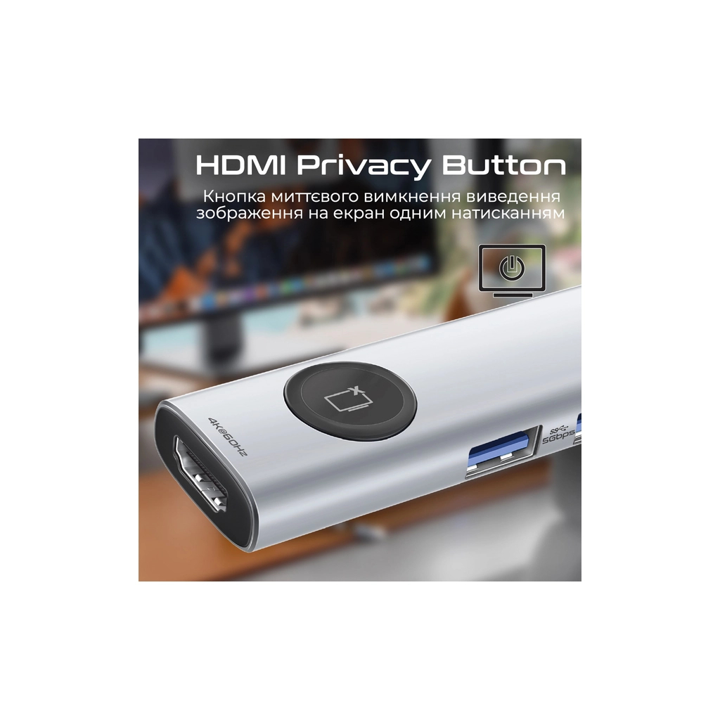 Концентратор Promate USB-C 9-in-1 Promate comandhub-lite (comandhub-lite) - зображення 6